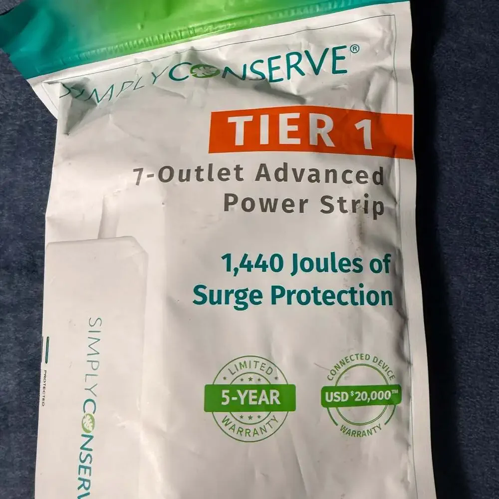 Simply Conserve Tier 1 7-Outlet Strip with 1,440 Joules Surge Protection